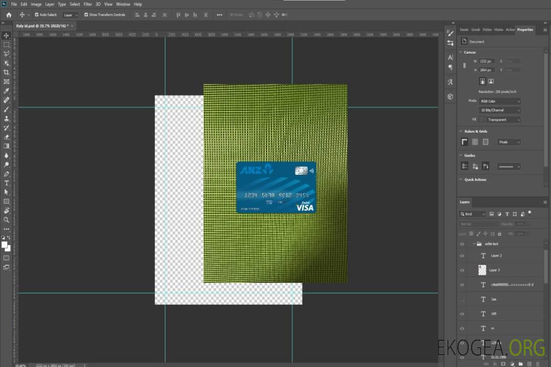 Australie Anz bank visa card photolook recto template Australie Anz bank visa card photolook recto template